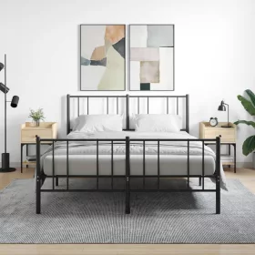    2 db sonoma tölgy színű szerelt fa éjjeliszekrény 40,5x31x60 cm