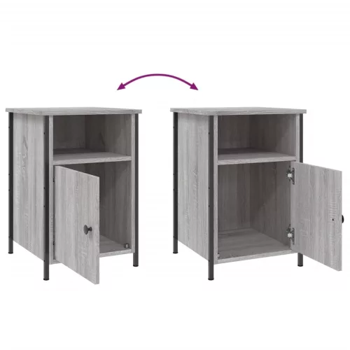  szürke sonoma színű szerelt fa éjjeliszekrény 40 x 42 x 60 cm