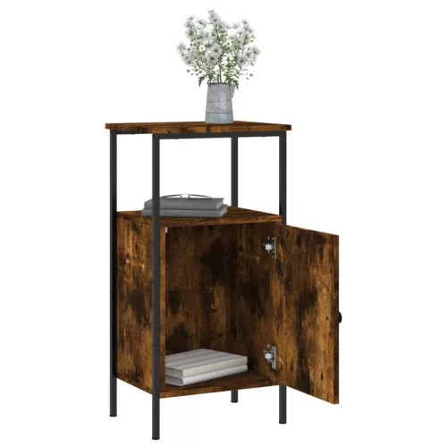  füstös tölgy színű szerelt fa éjjeliszekrény 41x31x80 cm