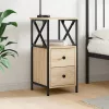  sonoma tölgy színű szerelt fa éjjeliszekrény 34x35,5x70 cm