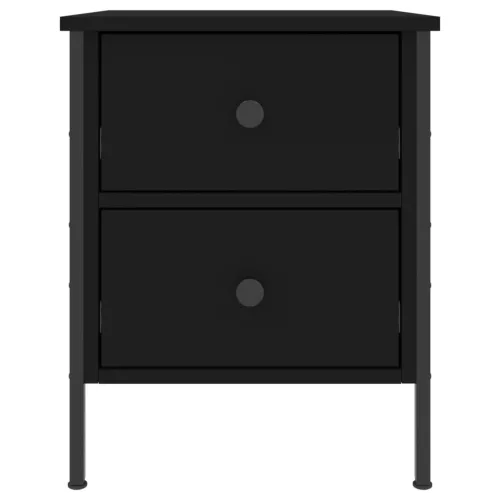  fekete szerelt fa éjjeliszekrény 40x42x50 cm