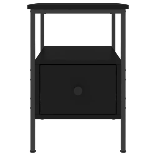  fekete szerelt fa éjjeliszekrény 34x36x50 cm