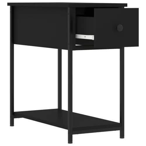  fekete szerelt fa éjjeliszekrény 30x60x60 cm