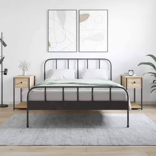  2 db sonoma tölgy színű szerelt fa éjjeliszekrény 30x60x60 cm