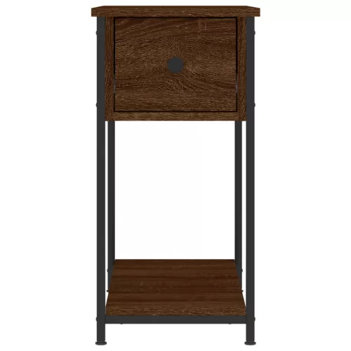  2 db barna tölgyszínű szerelt fa éjjeliszekrény 30x60x60 cm