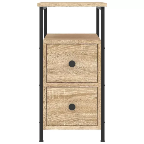  2 db sonoma tölgy színű szerelt fa éjjeliszekrény 30x60x60 cm