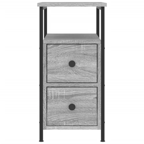  szürke sonoma színű szerelt fa éjjeliszekrény 30x60x60 cm