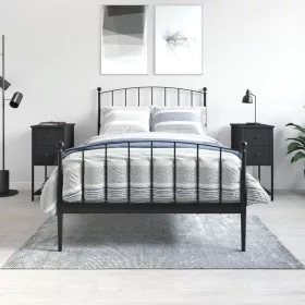  2 db fekete szerelt fa éjjeliszekrény 32x42x70 cm