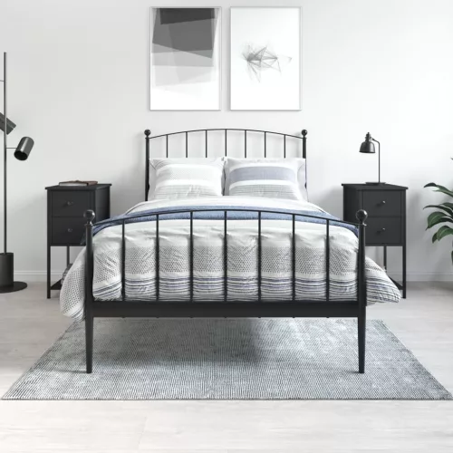  2 db fekete szerelt fa éjjeliszekrény 32x42x70 cm