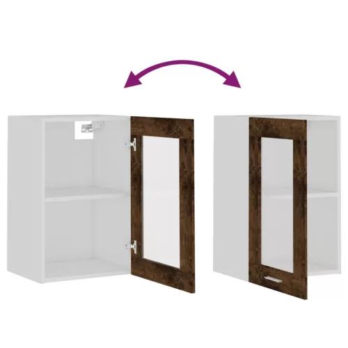  “Lyon” füstös tölgy színű szerelt fa fali üvegszekrény