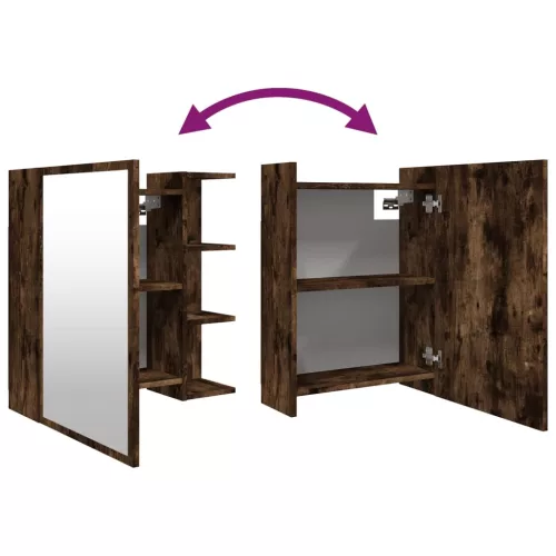  füstös tölgy színű szerelt fa tükrös szekrény 62,5x20,5x64 cm