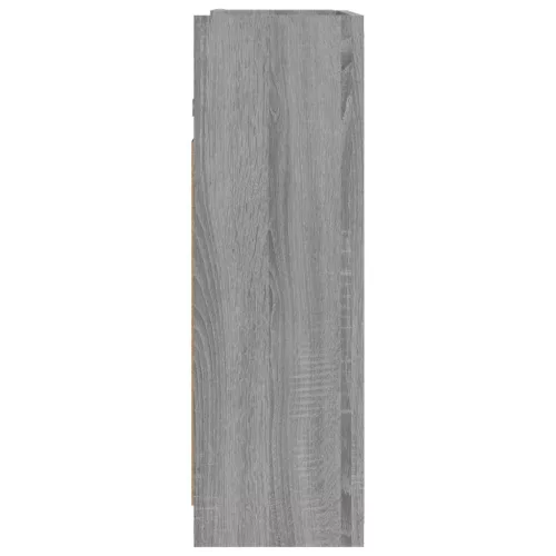  szürke sonoma színű szerelt fa tükrös szekrény 62,5x20,5x64 cm