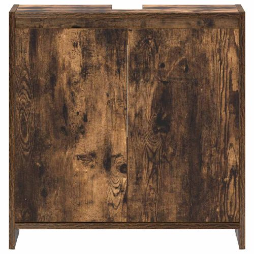  füstös tölgy színű szerelt fa fürdőszobaszekrény 60x33x61 cm