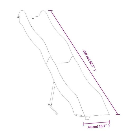  kék polipropilén játszócsúszda 210 x 40 cm