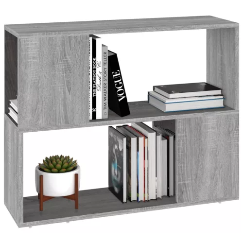  szürke sonoma színű térelválasztó könyvszekrény 80 x 24 x 63 cm