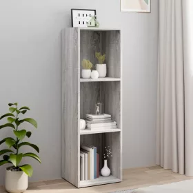    szürke sonoma színű szerelt fa könyv-/TV-szekrény 36x30x114 cm