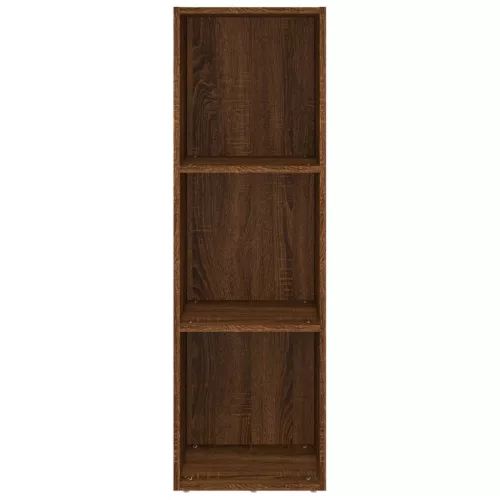  barna tölgy színű szerelt fa könyv-/TV-szekrény 36x30x114 cm