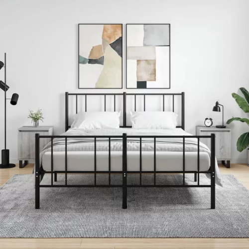  2 db szürke-sonoma színű szerelt fa éjjeliszekrény 40x30x50 cm