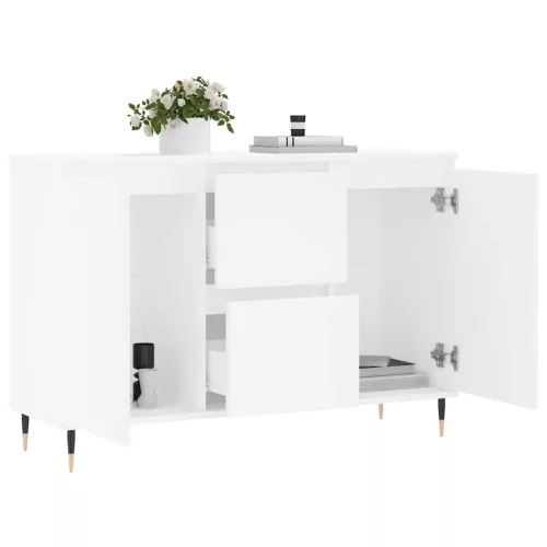  fehér szerelt fa tálalószekrény 101,5 x 35 x 70 cm