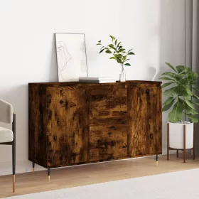    füstös tölgy színű szerelt fa tálalószekrény 104 x 35 x 70 cm
