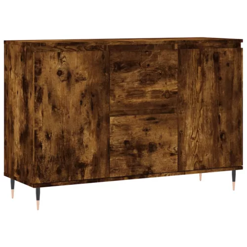  füstös tölgy színű szerelt fa tálalószekrény 104 x 35 x 70 cm
