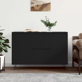  fekete szerelt fa tálalószekrény 104 x 35 x 70 cm