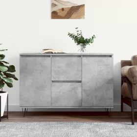  betonszürke szerelt fa tálalószekrény 104 x 35 x 70 cm