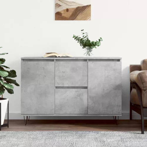  betonszürke szerelt fa tálalószekrény 104 x 35 x 70 cm