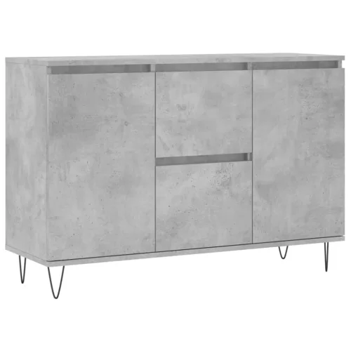  betonszürke szerelt fa tálalószekrény 104 x 35 x 70 cm
