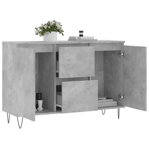  betonszürke szerelt fa tálalószekrény 104 x 35 x 70 cm