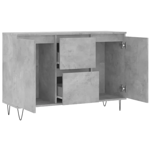  betonszürke szerelt fa tálalószekrény 104 x 35 x 70 cm