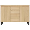  sonoma tölgy színű szerelt fa tálalószekrény 104 x 35 x 70 cm