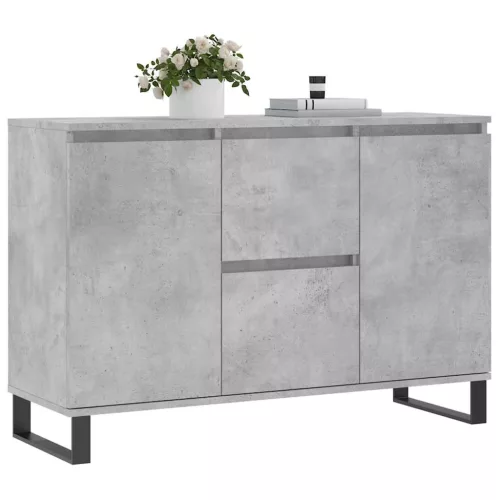  betonszürke szerelt fa tálalószekrény 104 x 35 x 70 cm
