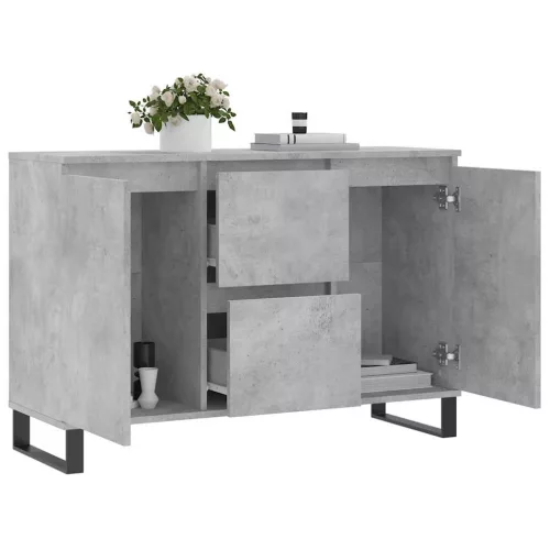  betonszürke szerelt fa tálalószekrény 104 x 35 x 70 cm