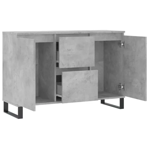  betonszürke szerelt fa tálalószekrény 104 x 35 x 70 cm