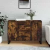  füstös tölgy színű szerelt fa tálalószekrény 104 x 35 x 70 cm
