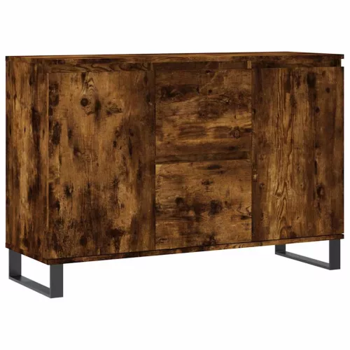  füstös tölgy színű szerelt fa tálalószekrény 104 x 35 x 70 cm