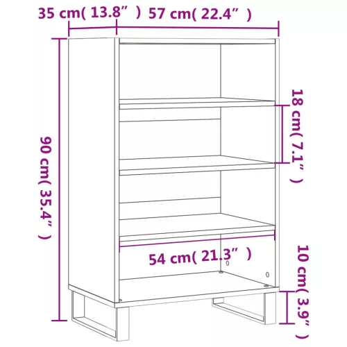  füstös tölgy színű szerelt fa magasszekrény 57 x 35 x 90 cm