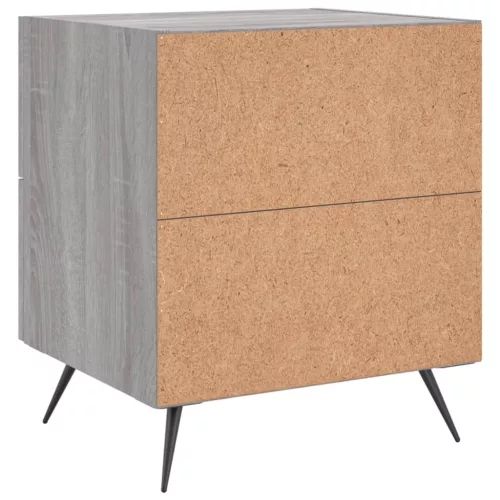  2 db szürke sonoma színű szerelt fa éjjeliszekrény 40x35x47,5cm