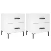  2 db fehér szerelt fa éjjeliszekrény 40 x 35 x 47,5 cm