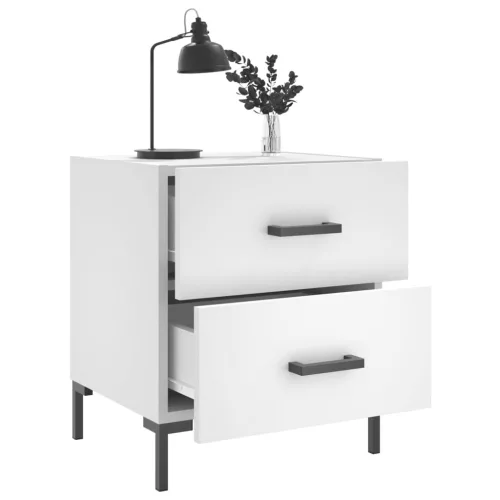  2 db fehér szerelt fa éjjeliszekrény 40 x 35 x 47,5 cm