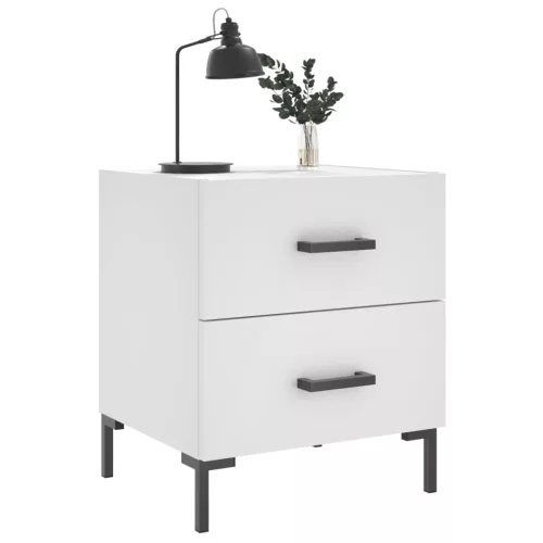  2 db fehér szerelt fa éjjeliszekrény 40 x 35 x 47,5 cm