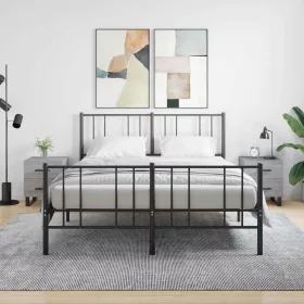    2 db szürke sonoma színű szerelt fa éjjeliszekrény 40x35x47,5cm