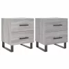  2 db szürke sonoma színű szerelt fa éjjeliszekrény 40x35x47,5cm