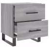  2 db szürke sonoma színű szerelt fa éjjeliszekrény 40x35x47,5cm