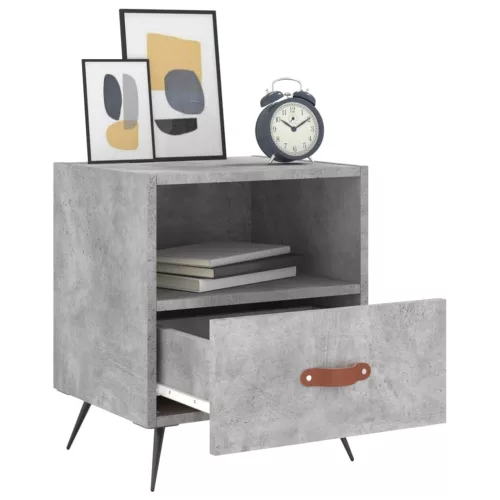  2 db betonszürke szerelt fa éjjeliszekrény 40 x 35 x 47,5 cm