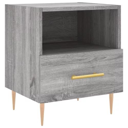  szürke sonoma színű szerelt fa éjjeliszekrény 40 x 35 x 47,5 cm