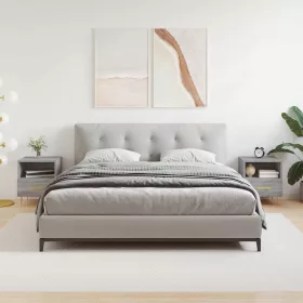    2 db szürke sonoma színű szerelt fa éjjeliszekrény 40x35x47,5cm