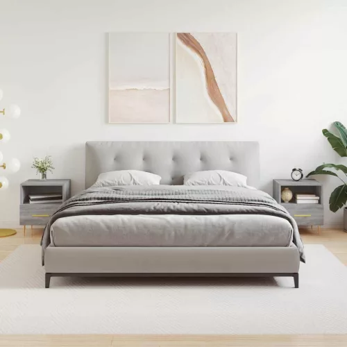  2 db szürke sonoma színű szerelt fa éjjeliszekrény 40x35x47,5cm