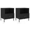  2 db fekete szerelt fa és vas éjjeliszekrény 40 x 35 x 47,5 cm